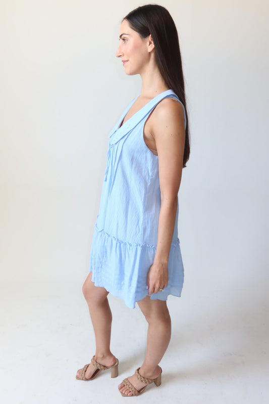 Coast Light Blue Collared Mini Dress