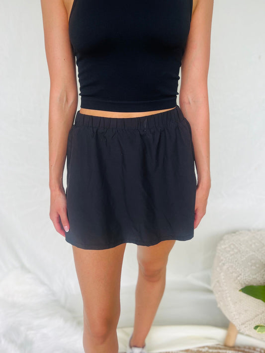 Ashlee Black Tennis Skirt