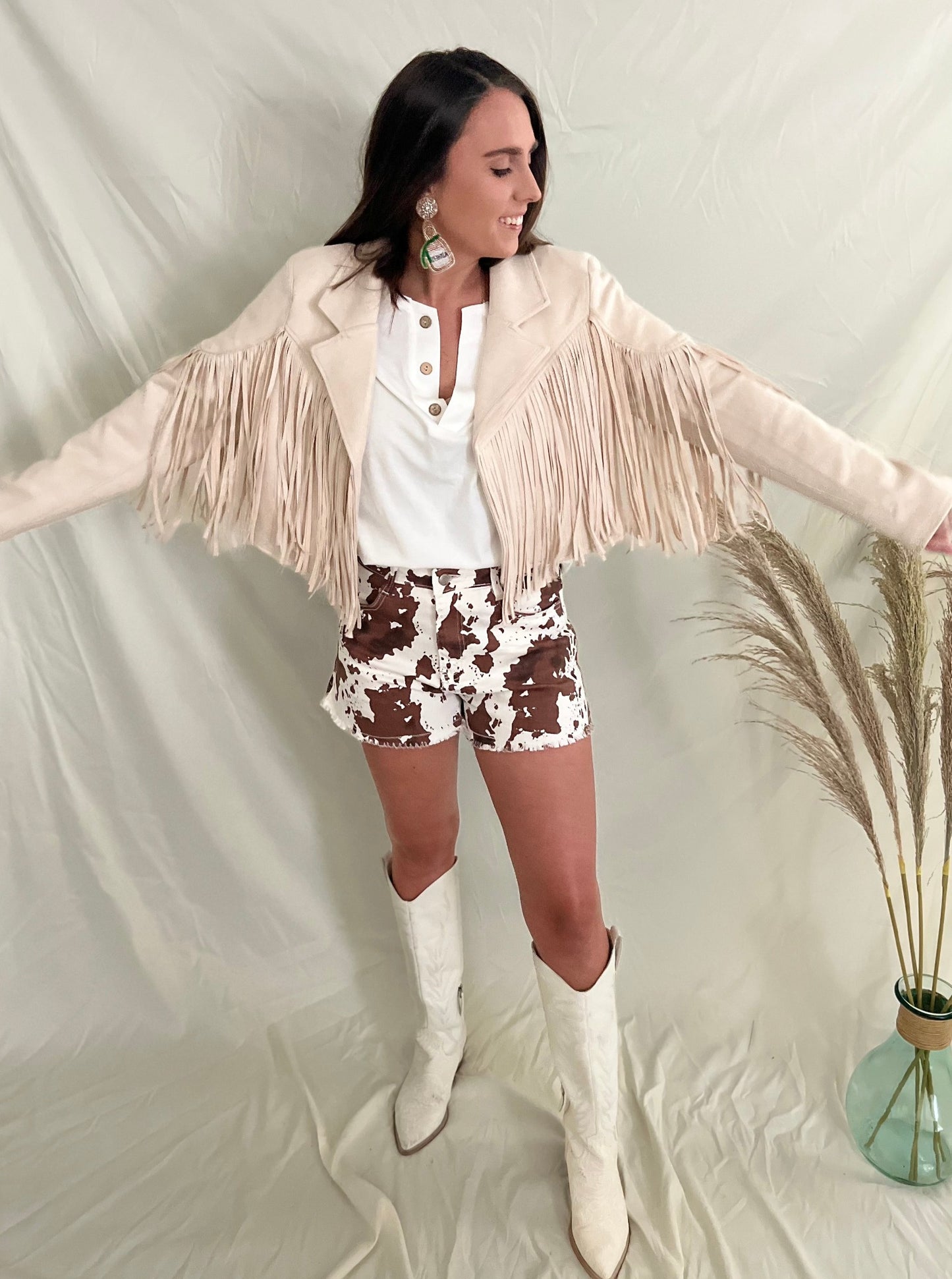 Knockin' Boots Tan Suede Fringe Jacket
