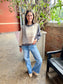 Love You Anyway Grey Multi Color Block Sweater
