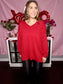 Lola Red Knit Long Sleeve Sweater