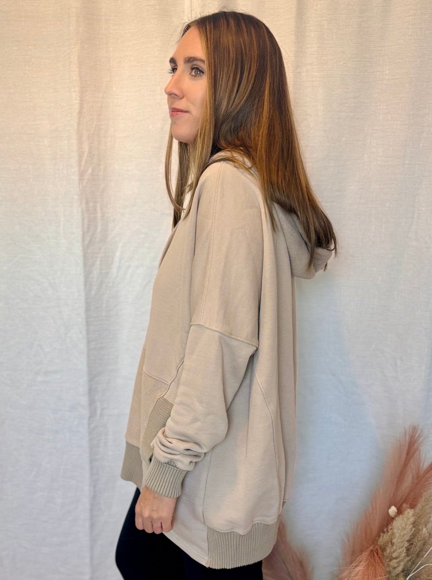 Hope Taupe Boxy Hoodie