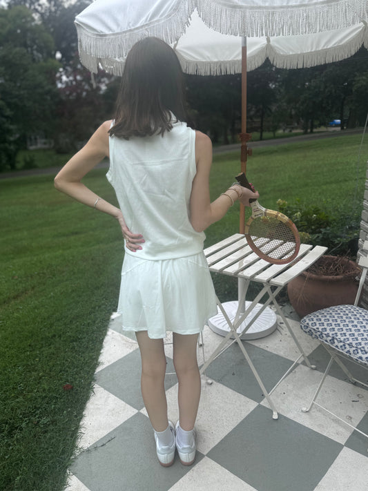 White athletic skort