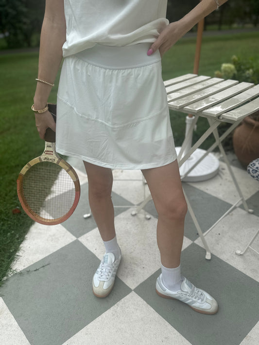 White athletic skort