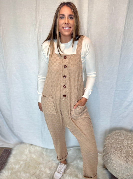 Claire Checkered Overall Jumpsuit