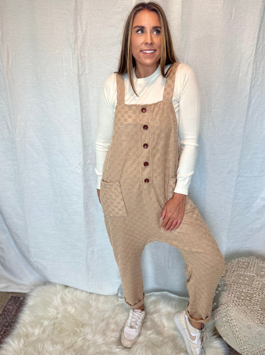 Claire Checkered Overall Jumpsuit