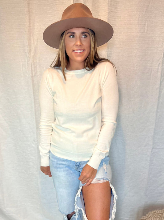 Grace Ivory Long Sleeve Sweater