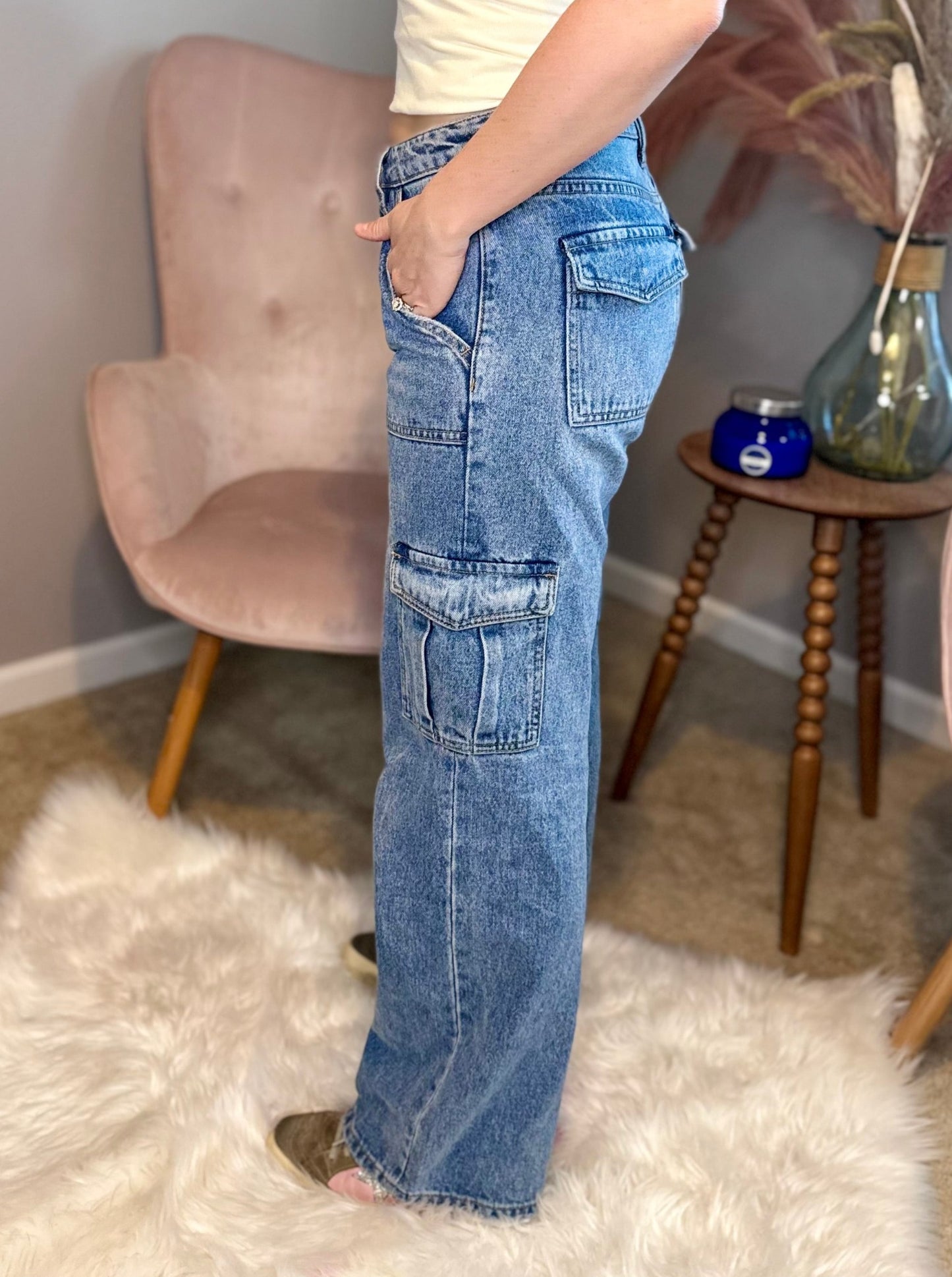 Madeline Mid Rise Cargo Jeans
