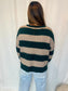 Maria Hunter Green Striped Sweater