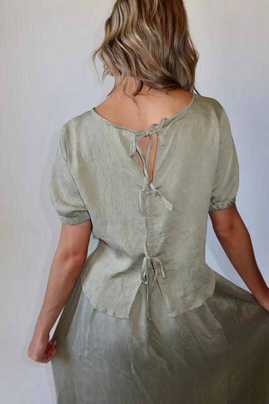 Maggie Sage Top and Skirt Matching Set