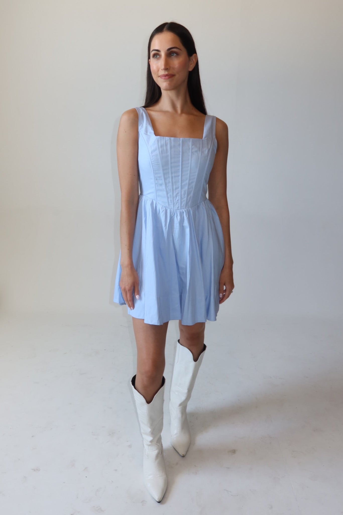 Mandi Light Blue Mini Dress with Corset Top Wild Iris Boutique Mandi Light Blue Mini Dress with Corset Top Wild Iris Boutique
