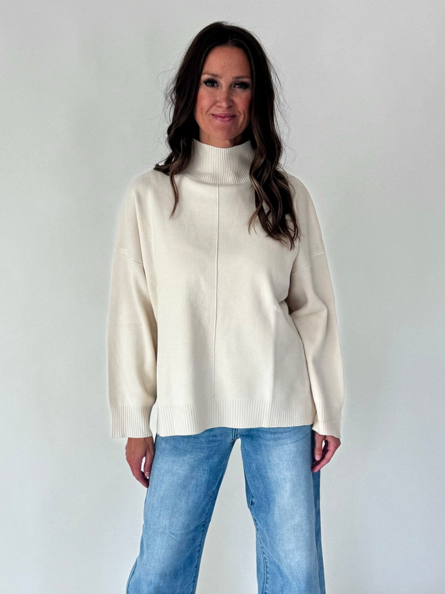 Brynn Cream Mockneck Sweater