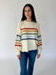 Teagan Rainbow Stripe Balloon Sweater