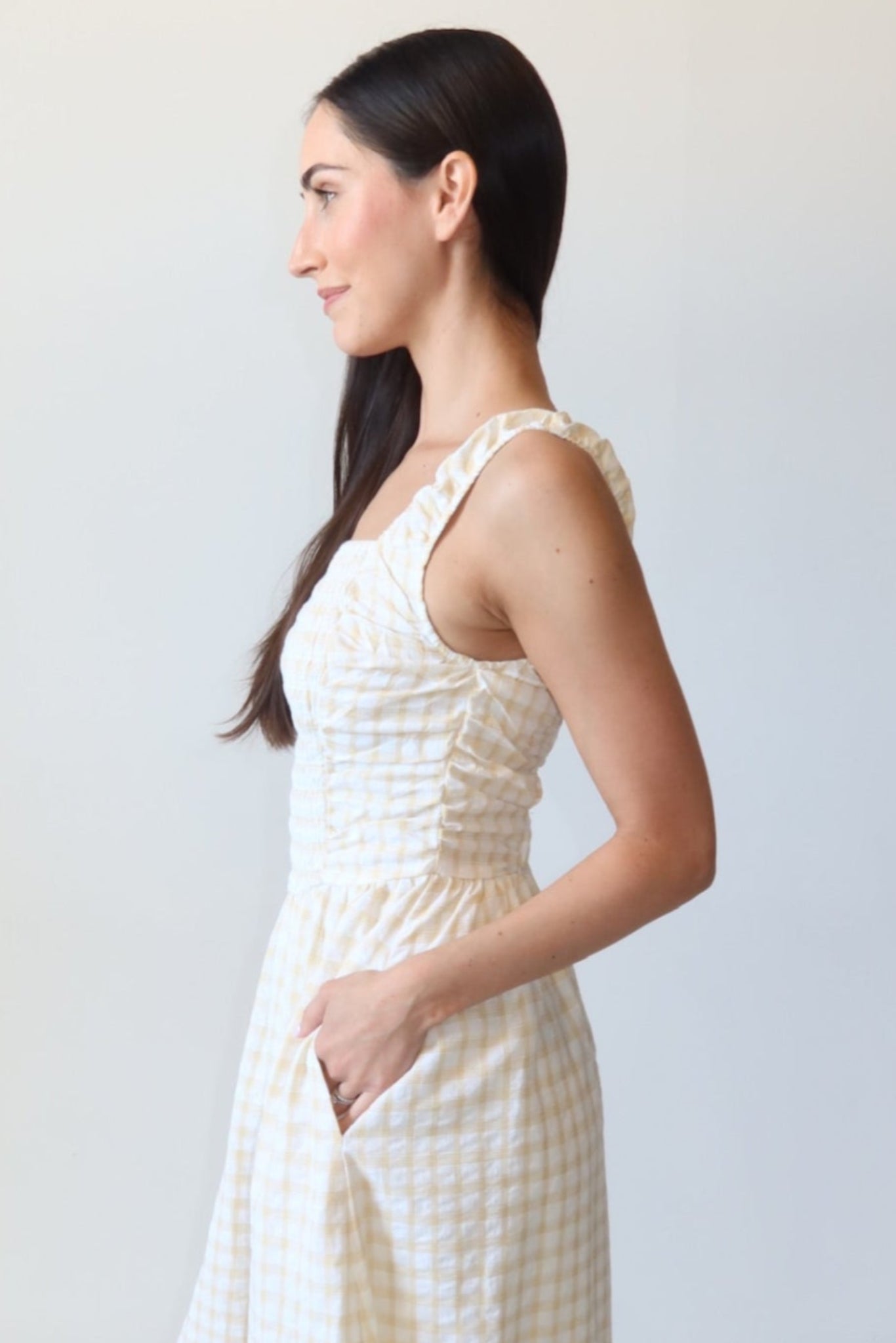 yellow gingham maxi dress Buy Yellow Gingham Seersucker Bandeau Midi Summer Dress from Next USA