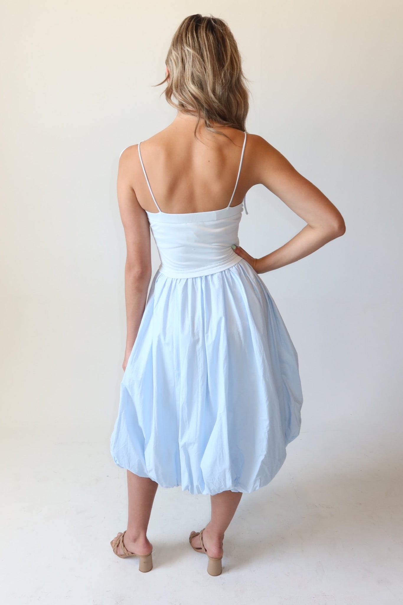 blue bubble dress Marlow Light Blue Bubble Midi Dress – Wild Iris Boutique