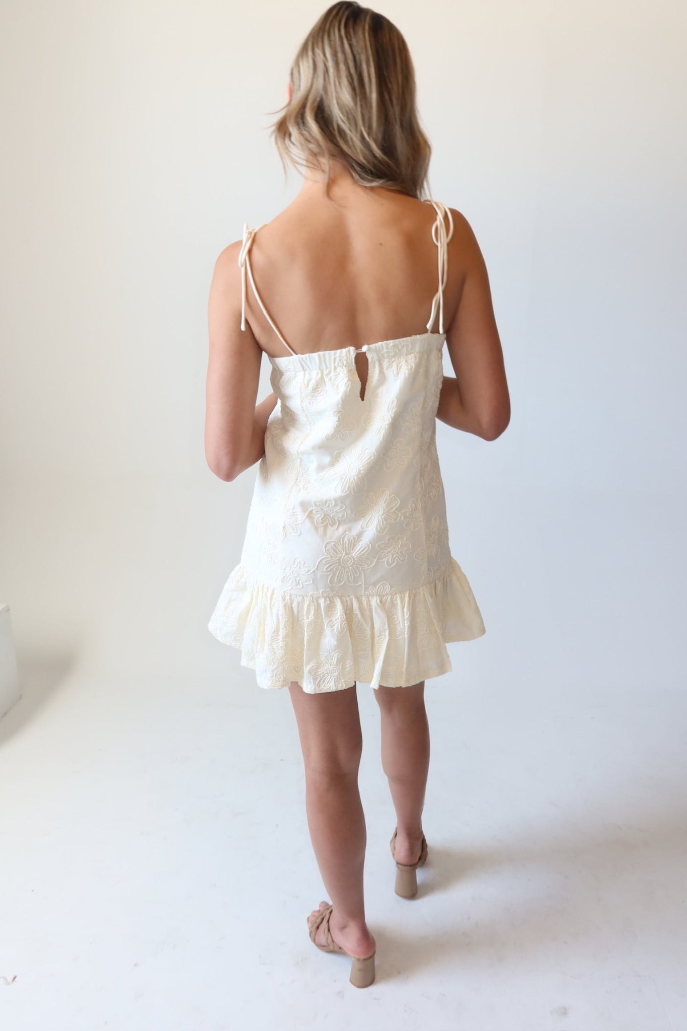 Gia Cream Eyelet Mini Dress