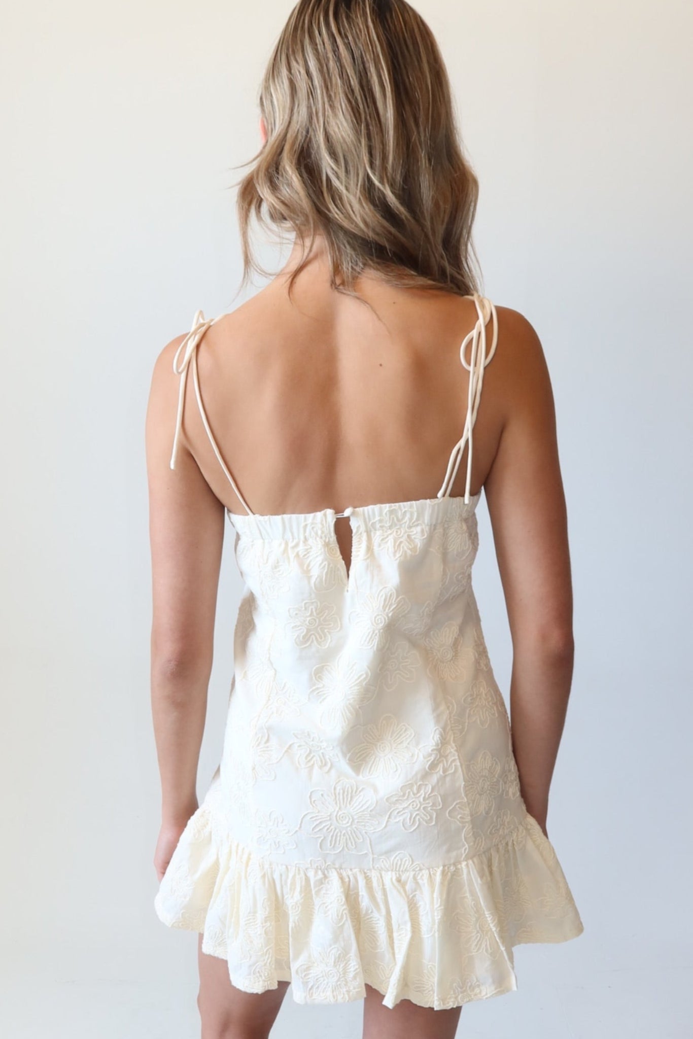 Gia Cream Eyelet Mini Dress