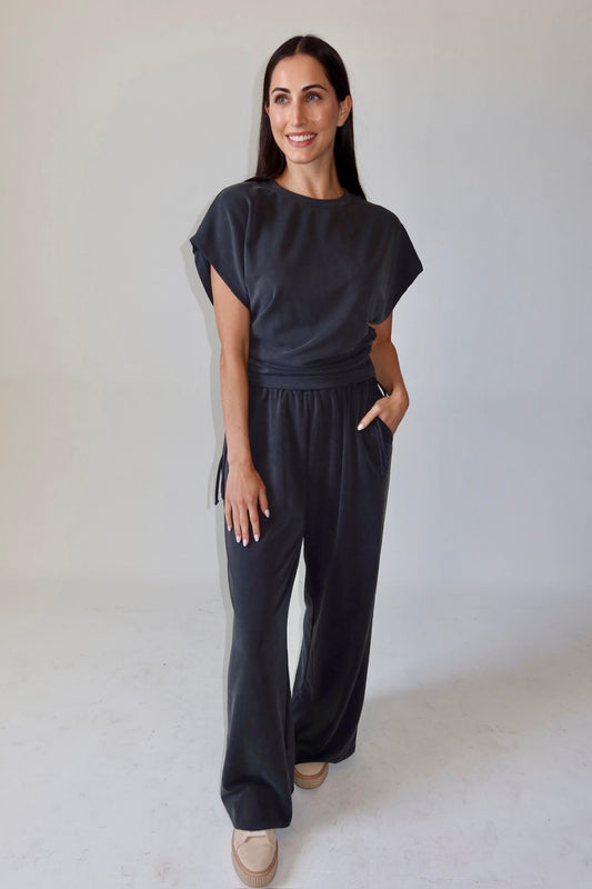 Angelina Charcoal Athleisure Pant and Top Set