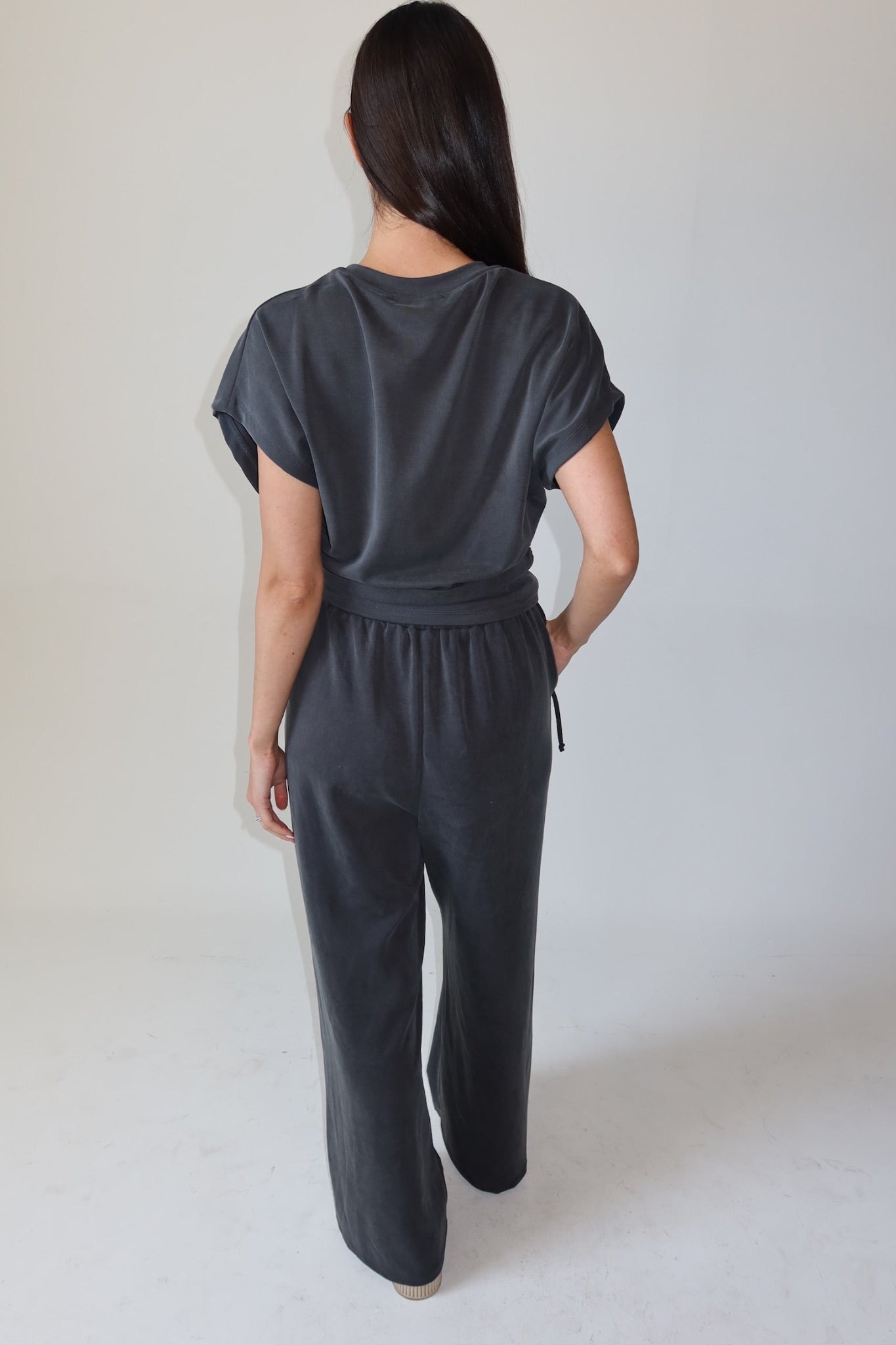 Angelina Charcoal Athleisure Pant and Top Set