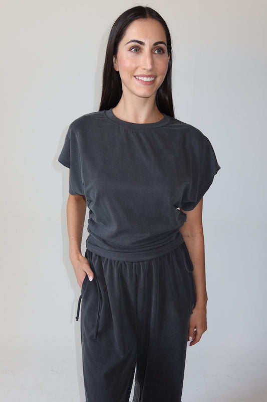 Angelina Charcoal Athleisure Pant and Top Set