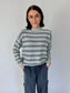 Trinity Grey and Navy Stripe Sweater