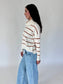 Maddie Ivory & Rust Stripe Turtleneck Sweater