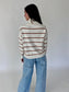 Maddie Ivory & Rust Stripe Turtleneck Sweater