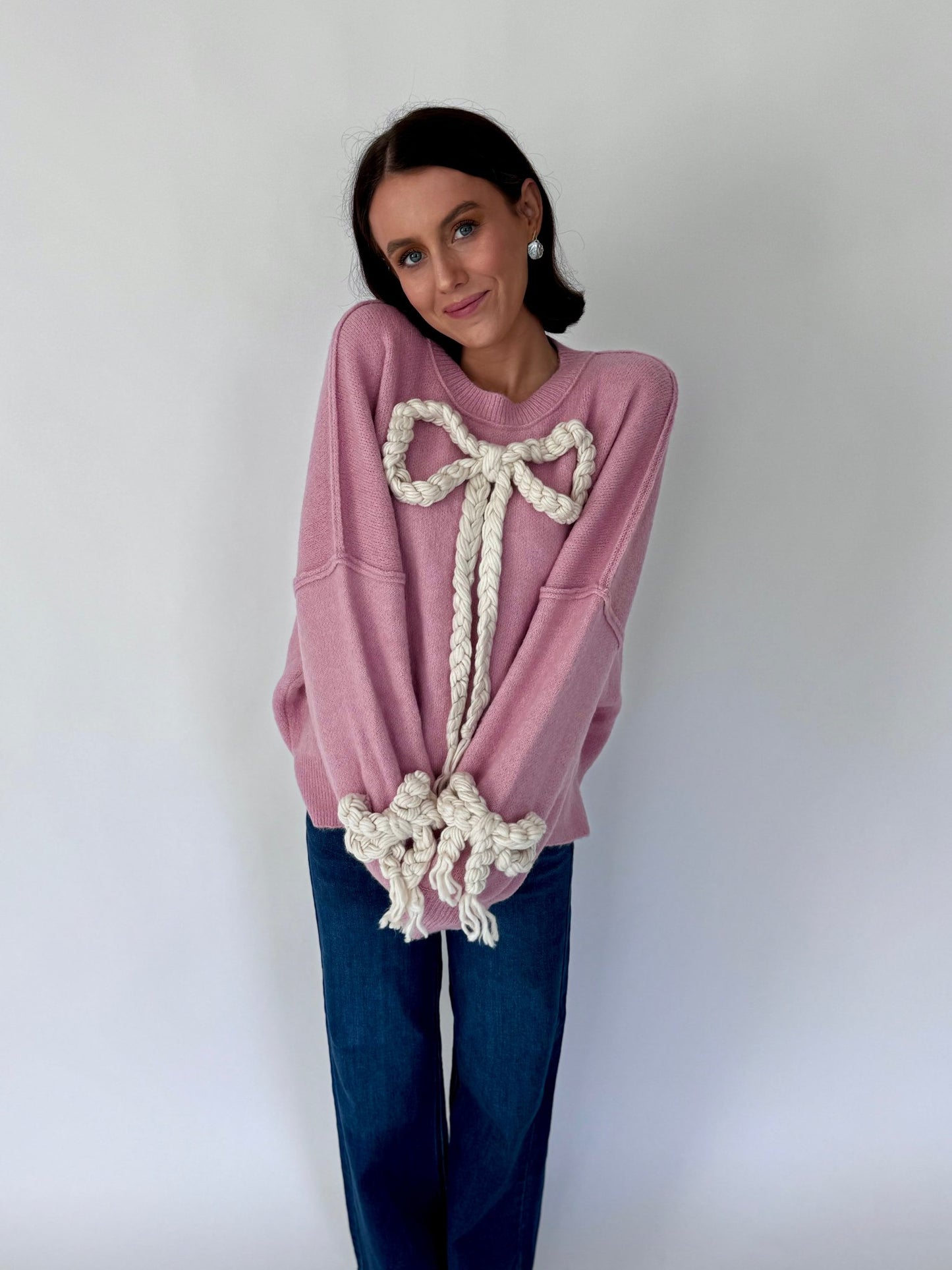 Gabriella Pink Bow Sweater