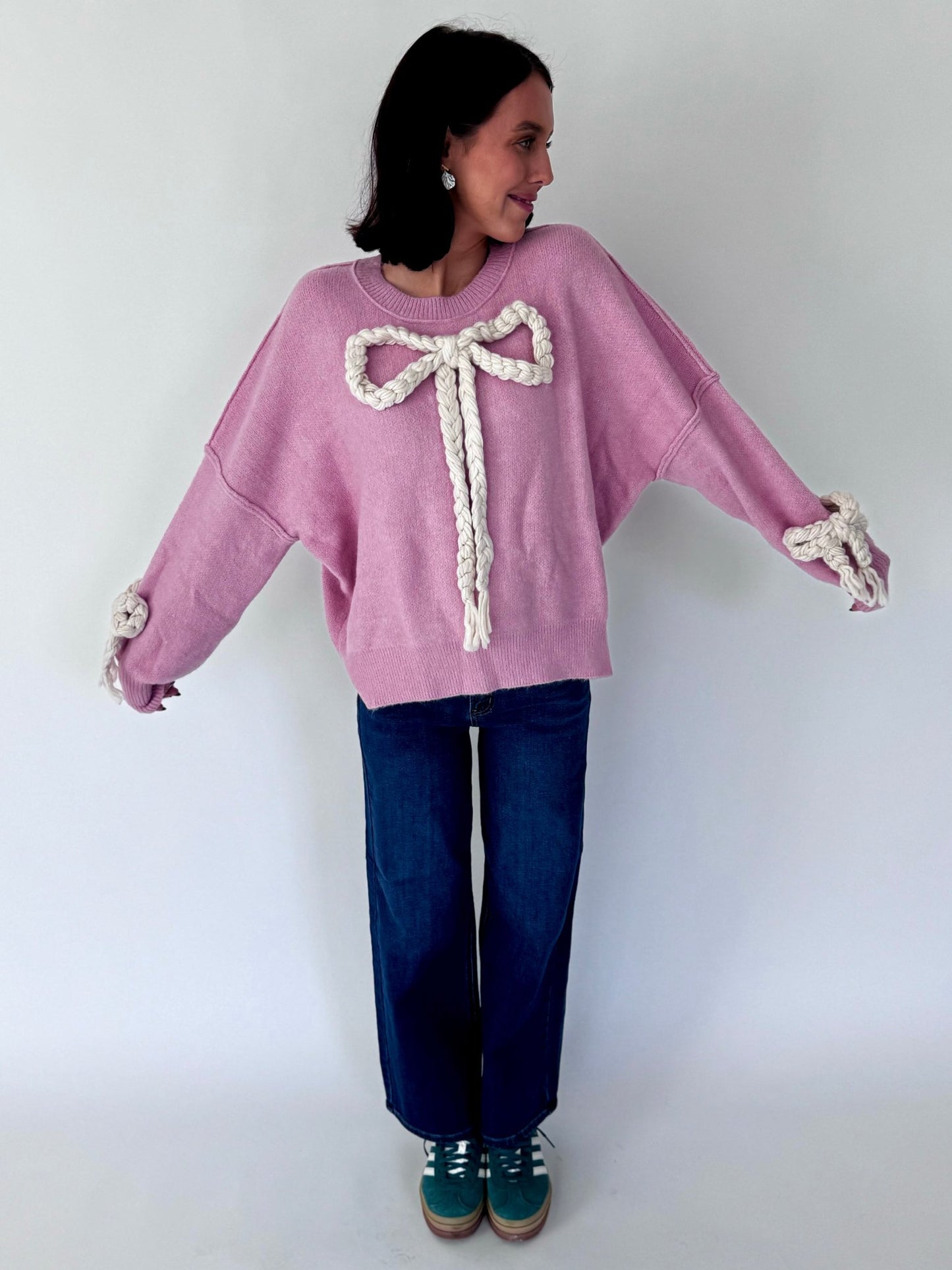 Gabriella Pink Bow Sweater