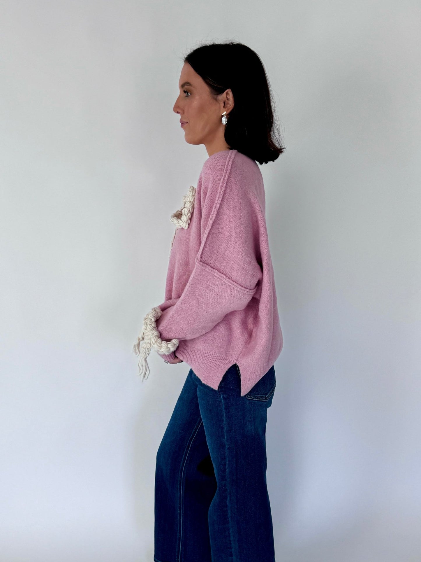 Gabriella Pink Bow Sweater