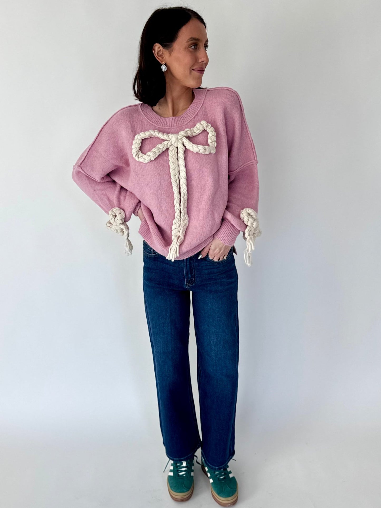 Gabriella Pink Bow Sweater