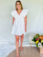 Lyla Floral Embroidered Puff Sleeve Mini Dress