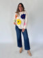 Layla Ivory Sweater with Colorful Flowers