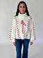 Julie Cream Sweater with Pink Lace Detail