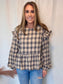 Ivy Plaid Flannel Ruffle Blouse