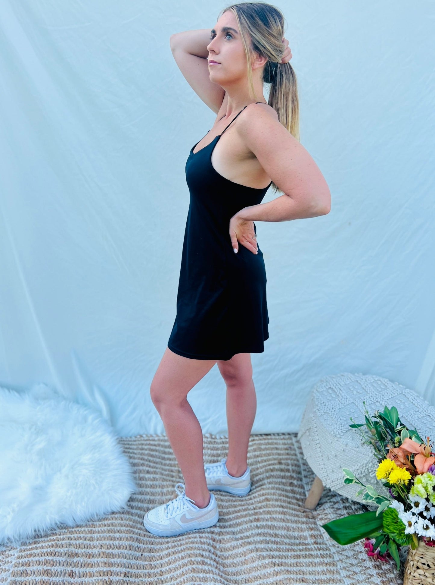 Madi Black Active Mini Dress