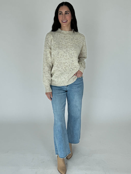 Demi Speckle Knit Mock NeckSweater