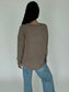 Arielle Mocha Crewneck Knit Top