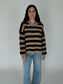 Marley Taupe & Black Stripe Sweater