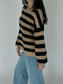 Marley Taupe & Black Stripe Sweater