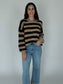 Marley Taupe & Black Stripe Sweater