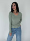 Sage Ribbed Long Sleeve Tee