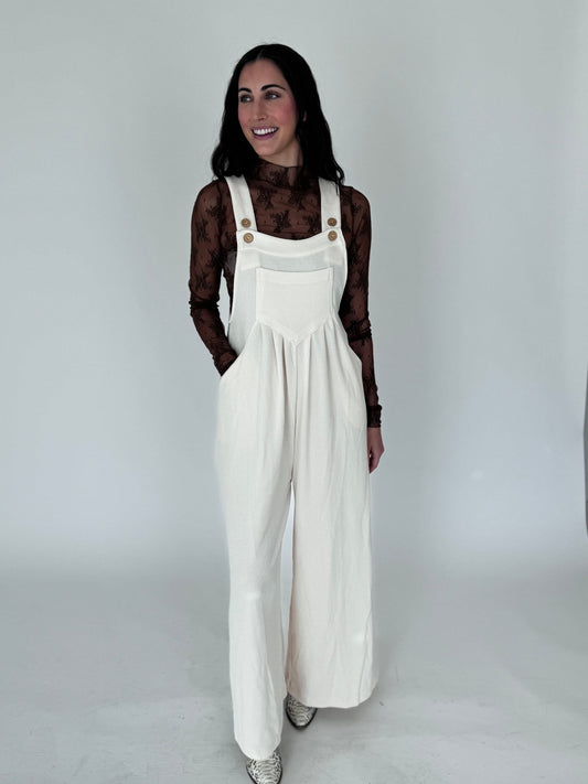 Kira Oatmeal Button Jumpsuit