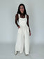 Kira Oatmeal Button Jumpsuit