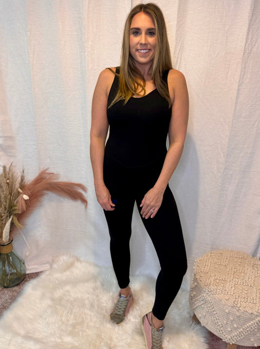 Aria Black Onesie Jumpsuit