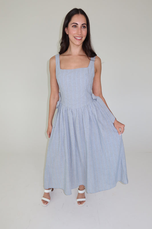 Laurie Blue Stripe Maxi Dress
