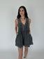 Selena Black Denim V-neck Romper