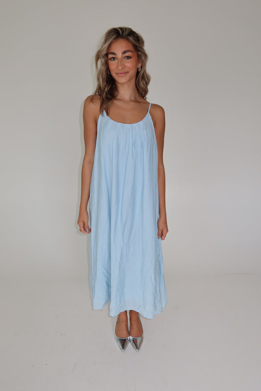 Brighton Blue Spaghetti Strap Maxi Dress