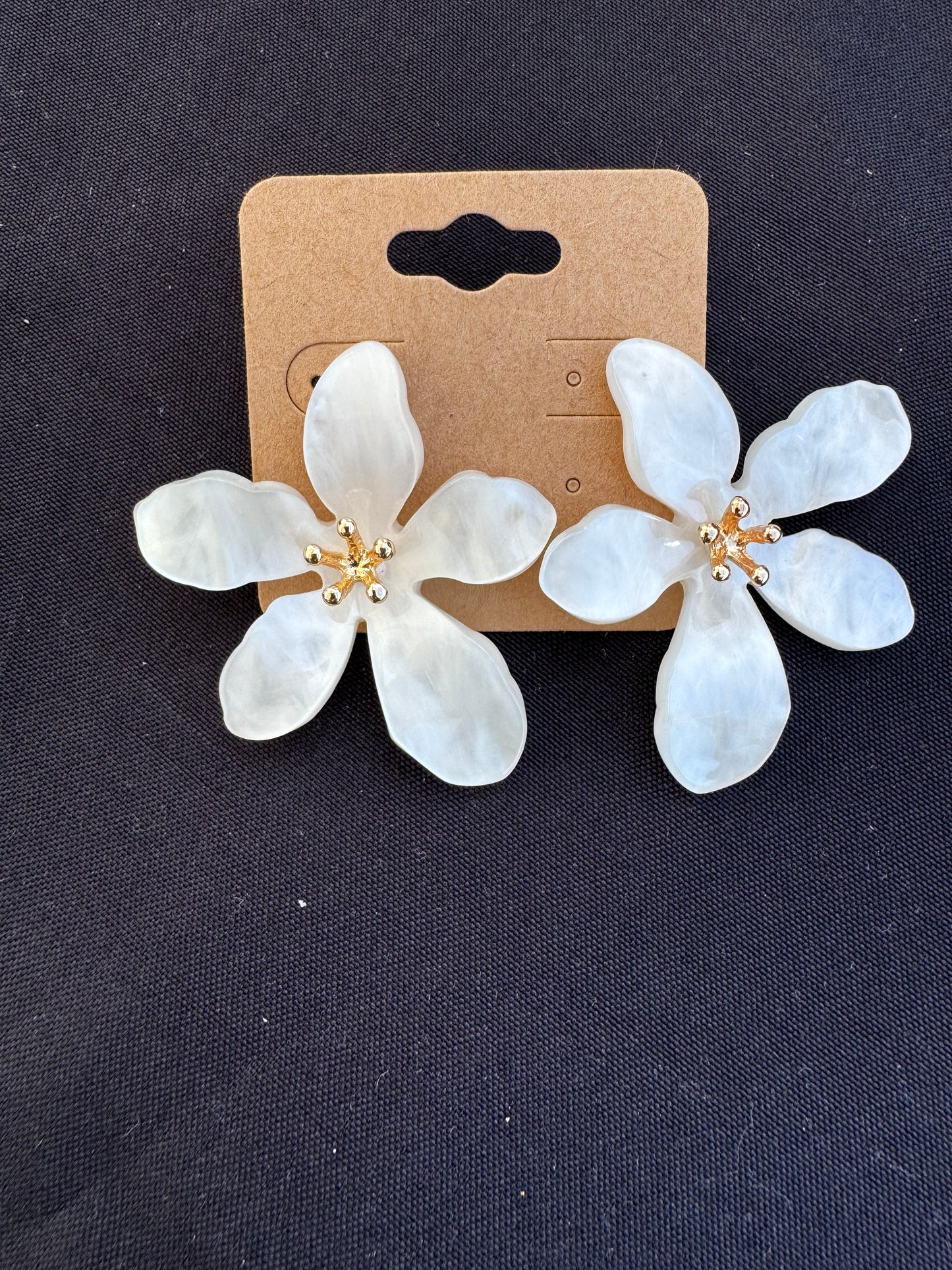 Ivory Flower Stud Earrings