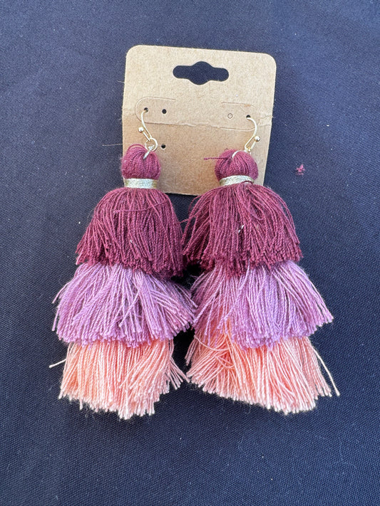 Pink Ombré Tassel Earrings